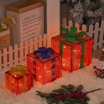 Lighted Christmas Gift Box Decorations, Set of 3 (photo 4)