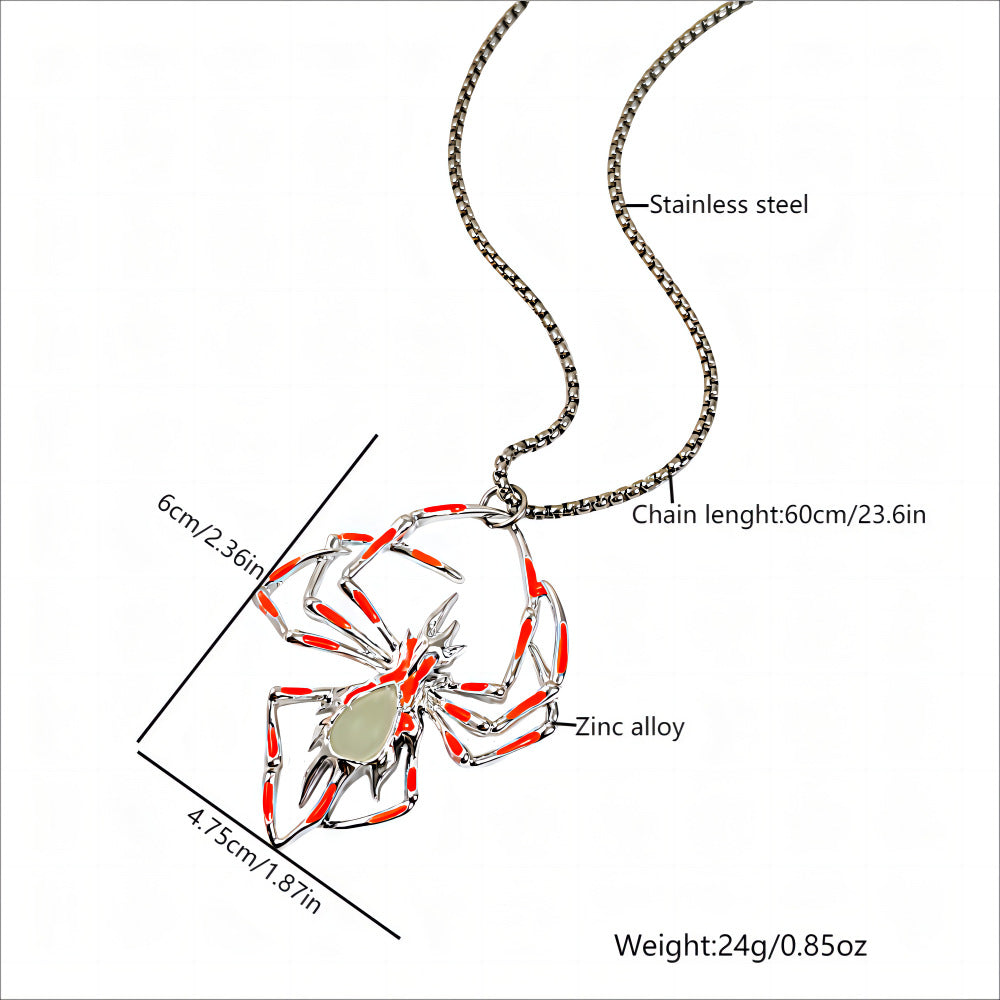 Glow-in-the-Dark Spider Pendant Necklace (photo 9)