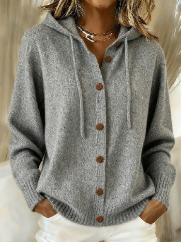 Women's Hooded Knit Cardigan, Relaxed Fit (photo 8)