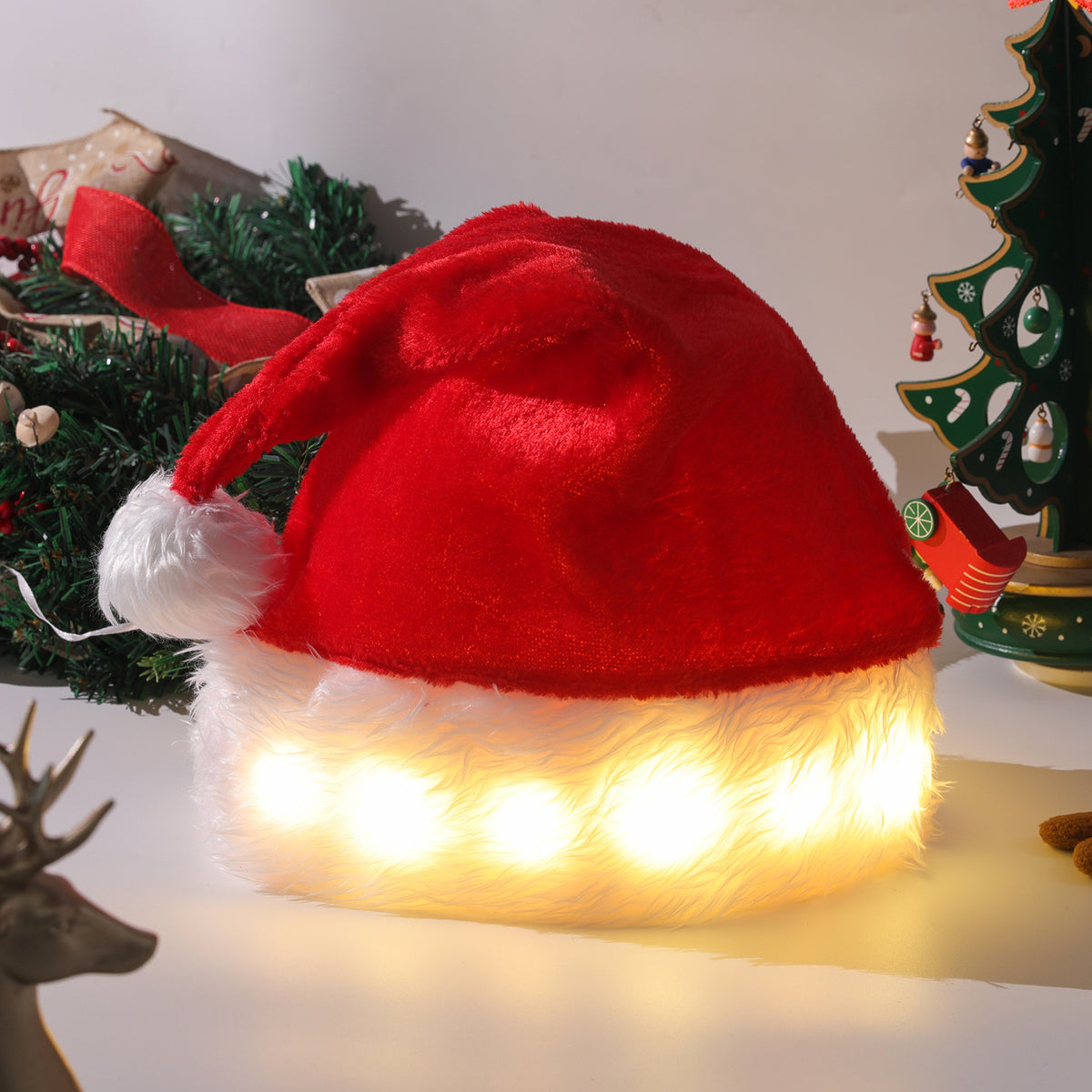 LED Light-Up Plush Santa Hat (photo 2)
