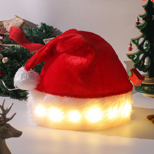 LED Light-Up Plush Santa Hat (photo 2)