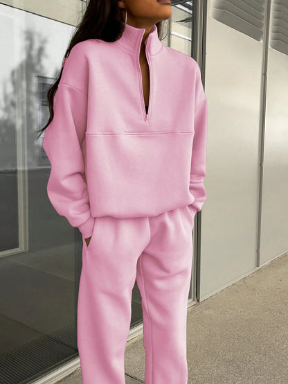 Women's Zip-Up Sweatshirt and Elastic-Waist Pants Set (photo 11)