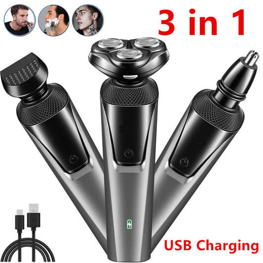Rotary Electric Shaver with Pop-Up Trimmer, USB Rechargeable