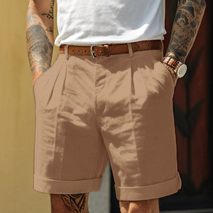 Men's Linen-Blend Straight-Leg Shorts with Pockets (photo 7)