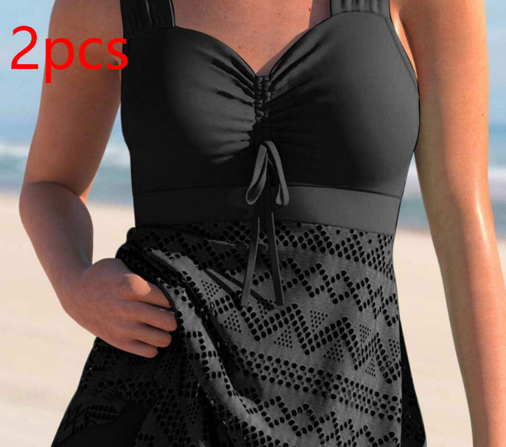 Women's Lace One-Piece Swimsuit with Chest Pads (photo 21)