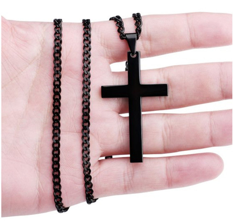 Stainless Steel Cross Pendant Necklace (photo 4)