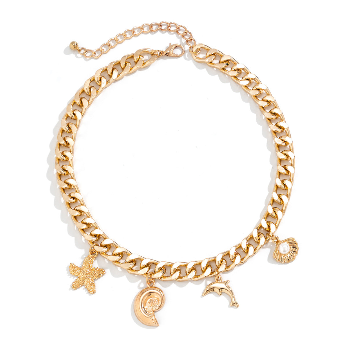 Boho Ocean Charm Choker Necklace and Bracelet (photo 6)