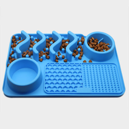 Silicone Lick Mat and Slow Feeder Bowl for Dogs, Small or Large – Small, Sky Blue