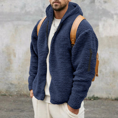 Men's Reversible Plush Hooded Zip Jacket (photo 2)