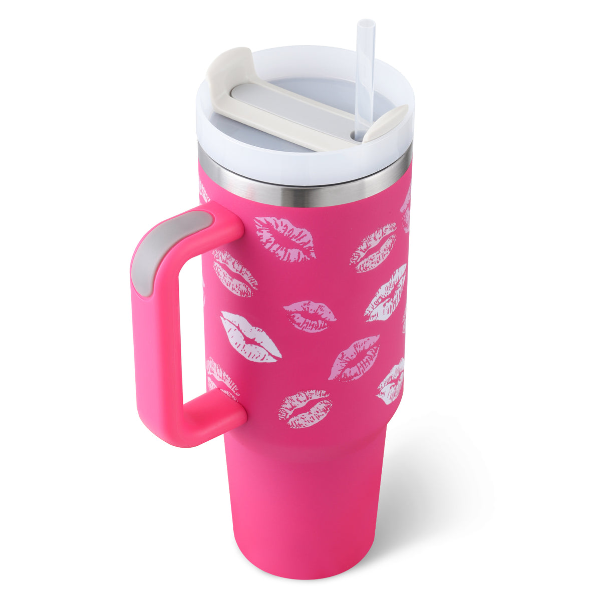 40 oz Insulated Stainless Steel Tumbler with Handle, Lid and Straw (photo 7)