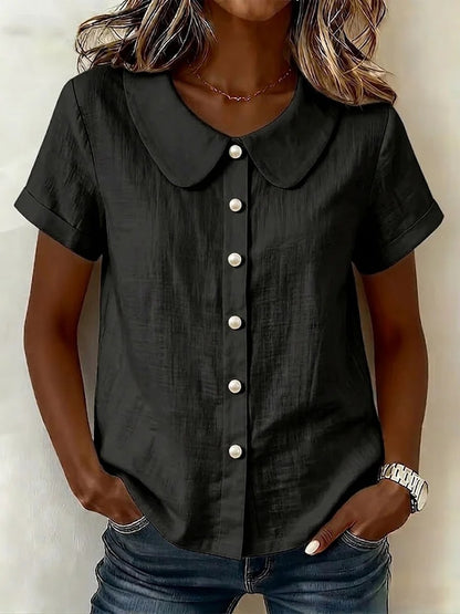 Women's Short-Sleeve Loose Casual Shirt (photo 8)