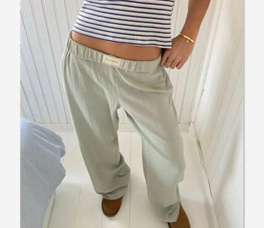 Women's Striped High-Waist Wide-Leg Pants (photo 7)