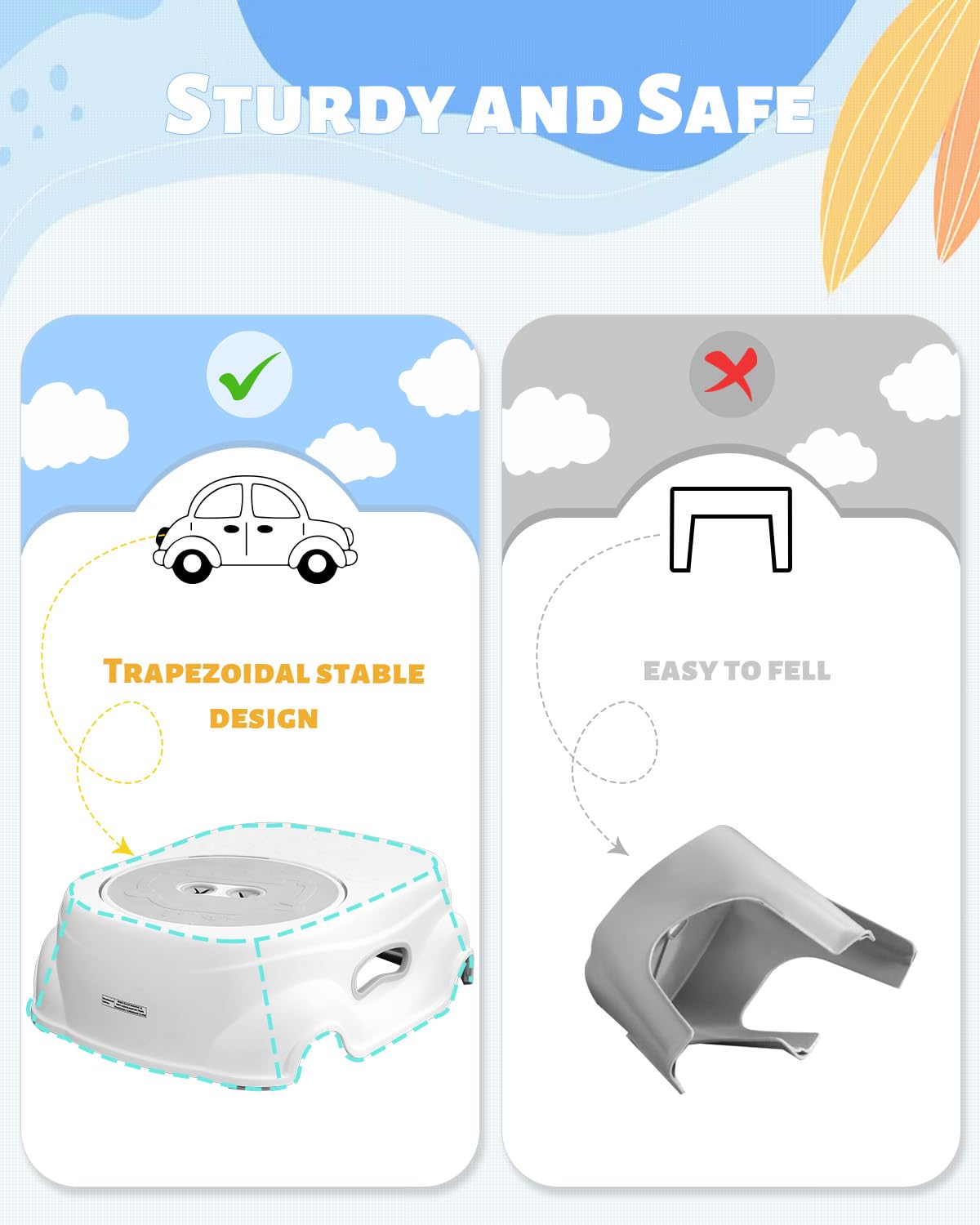 Foldable 2-Step Stool with Padded Steps (photo 7)