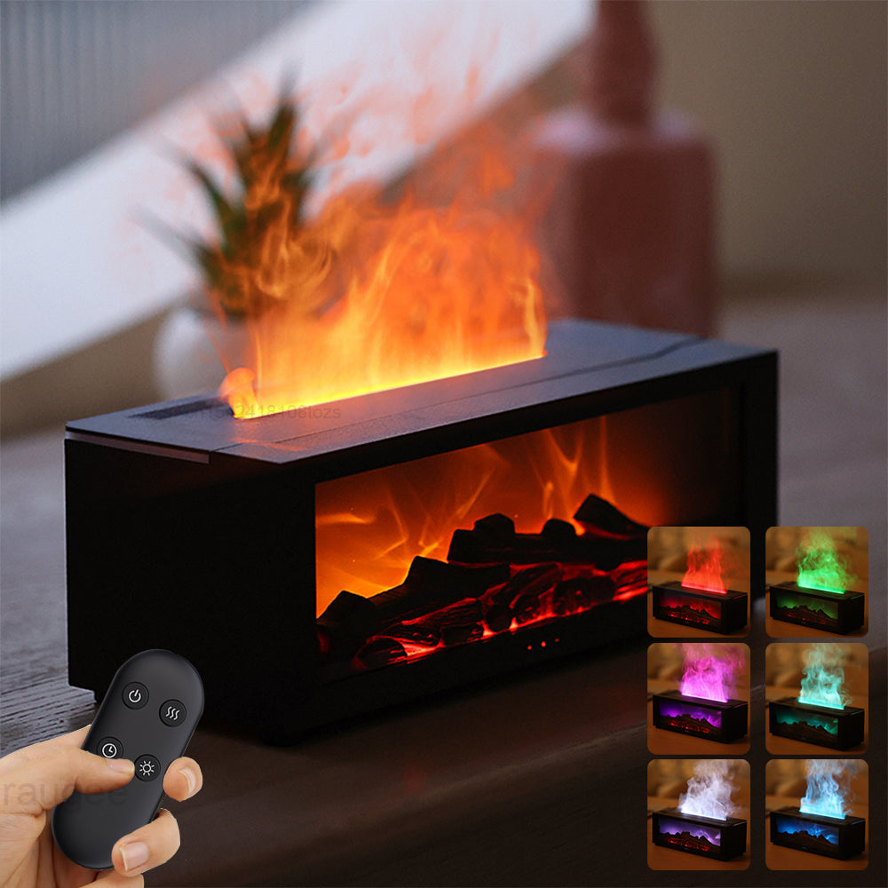 Flame Effect Essential Oil Diffuser with 7 Light Colors
