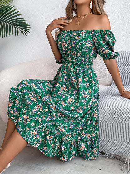Women's Floral Square-Neck Ruffle Dress (photo 12)
