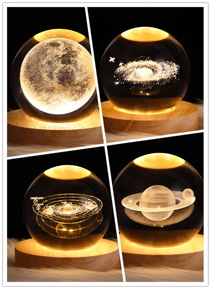 Wood Base Crystal Ball Night Lamp (photo 33)