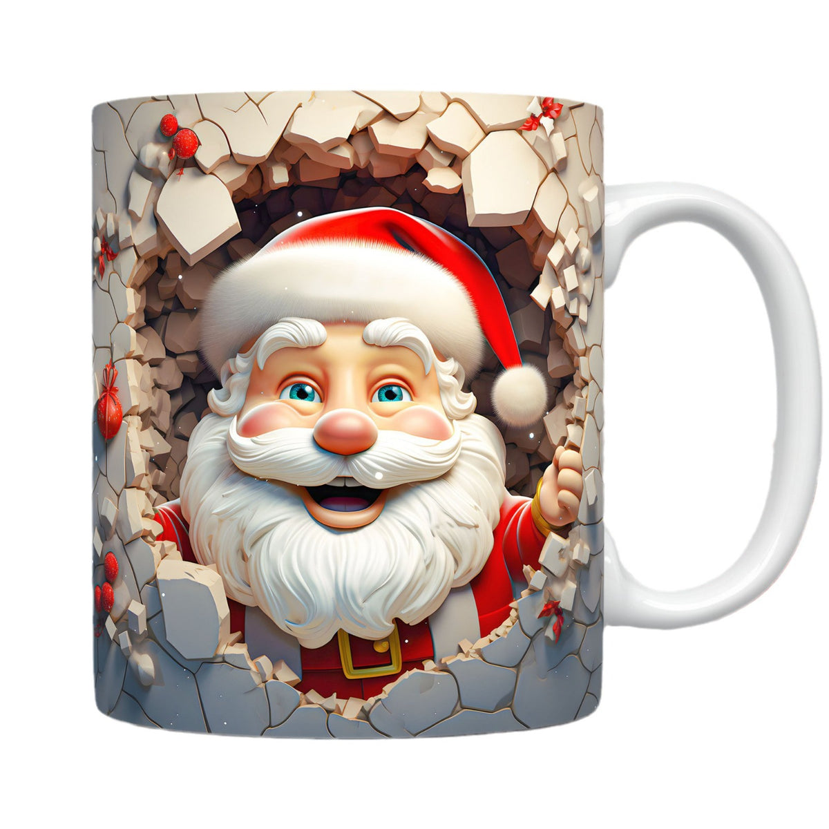 3D Santa Christmas Ceramic Mug, 325 ml (photo 6)