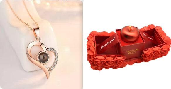 Soap Rose Gift Box with Crystal Pendant Necklace (photo 12)