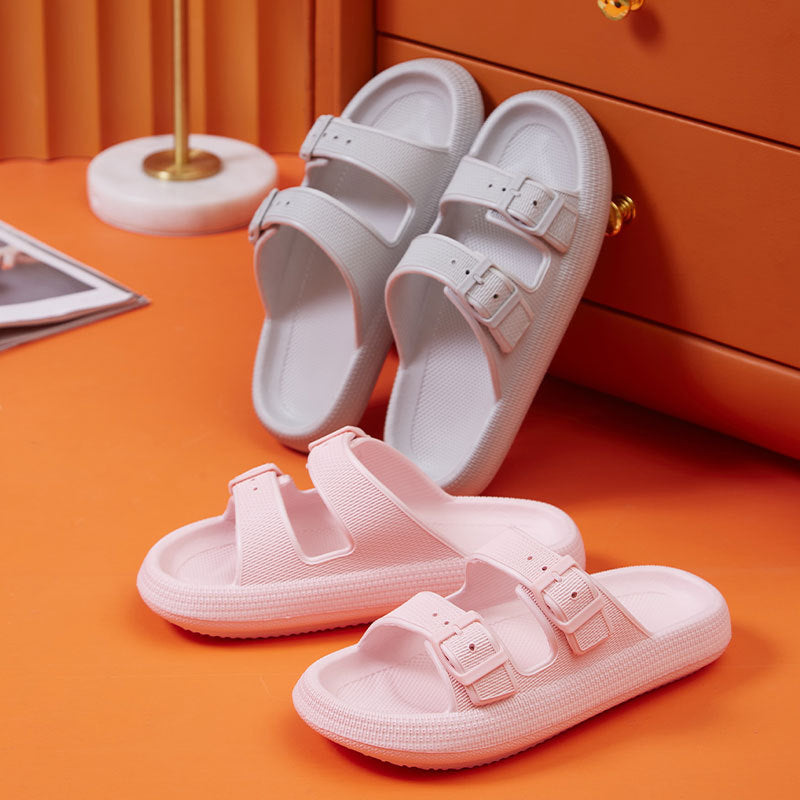 Platform Slide Sandals with Double Buckle, EVA (photo 11)