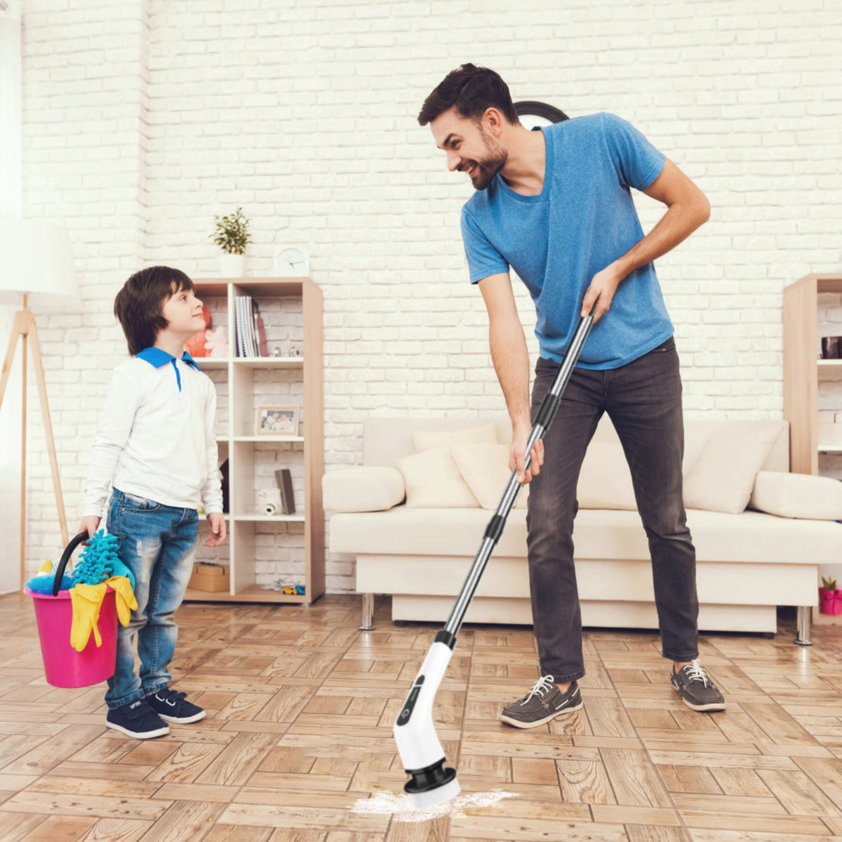Cordless Electric Spin Scrubber with 8 Brush Heads and Extension Arm (photo 8)