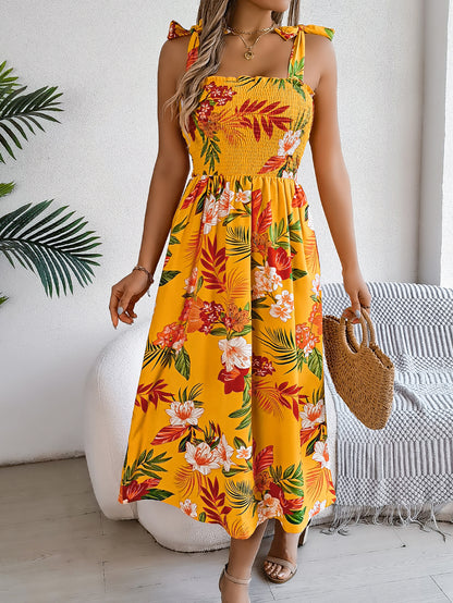 Women's Floral Strappy Corset Maxi Dress (photo 8)
