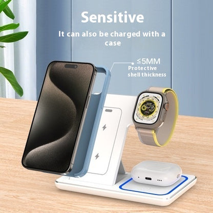 3-in-1 Foldable Wireless Charging Stand with LED (photo 3)