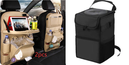 PU Leather Car Seat Back Organizer with Tissue Box (photo 18)