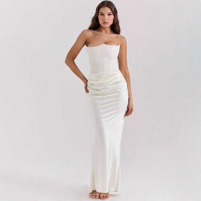 Women's Strapless Backless Bandeau Maxi Dress (photo 5)