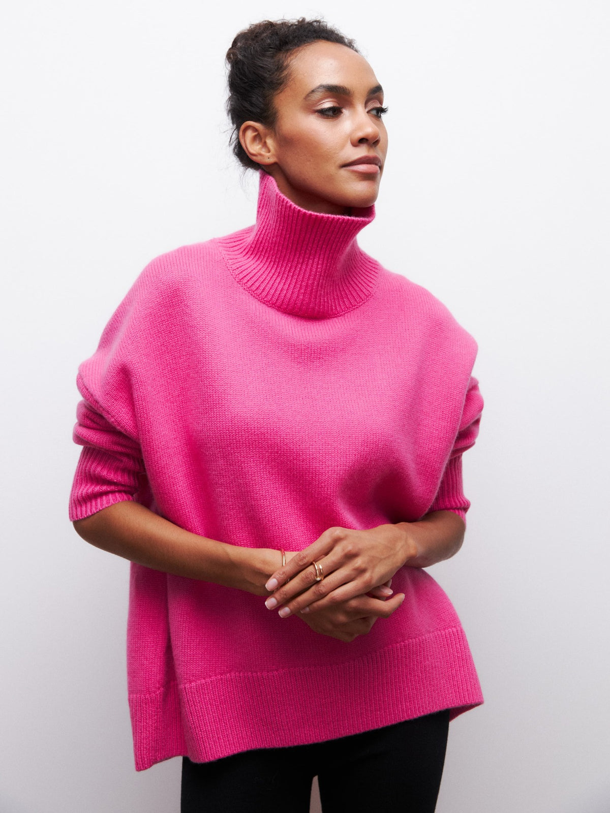 Women's Solid Turtleneck Pullover Sweater (photo 11)