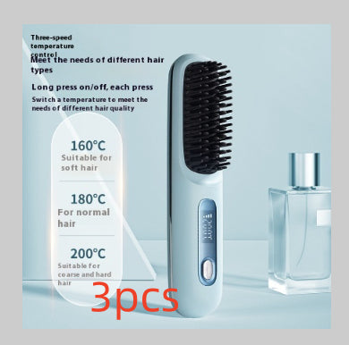 2-in-1 Cordless Hair Straightener Brush, USB Rechargeable (photo 27)