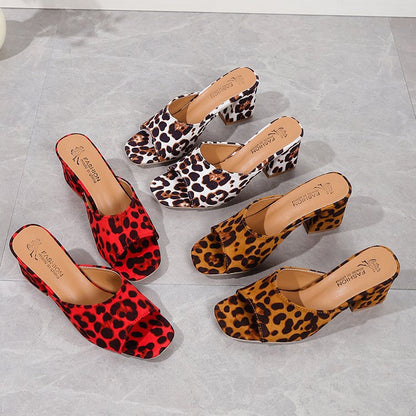 Women's Chunky Heel Slide Sandals (photo 2)