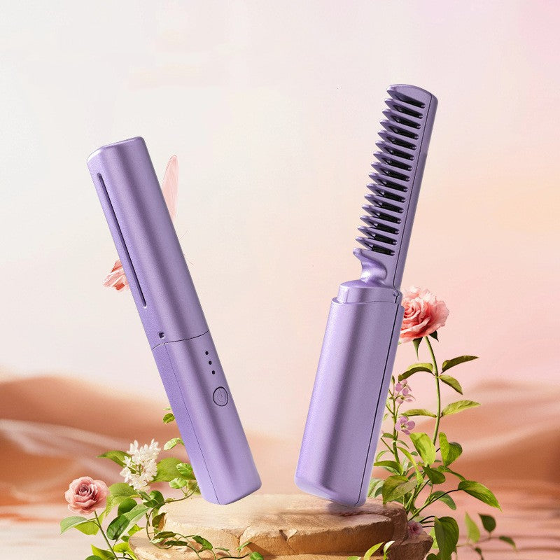Cordless Mini Hot Comb Straightening Brush (photo 6)