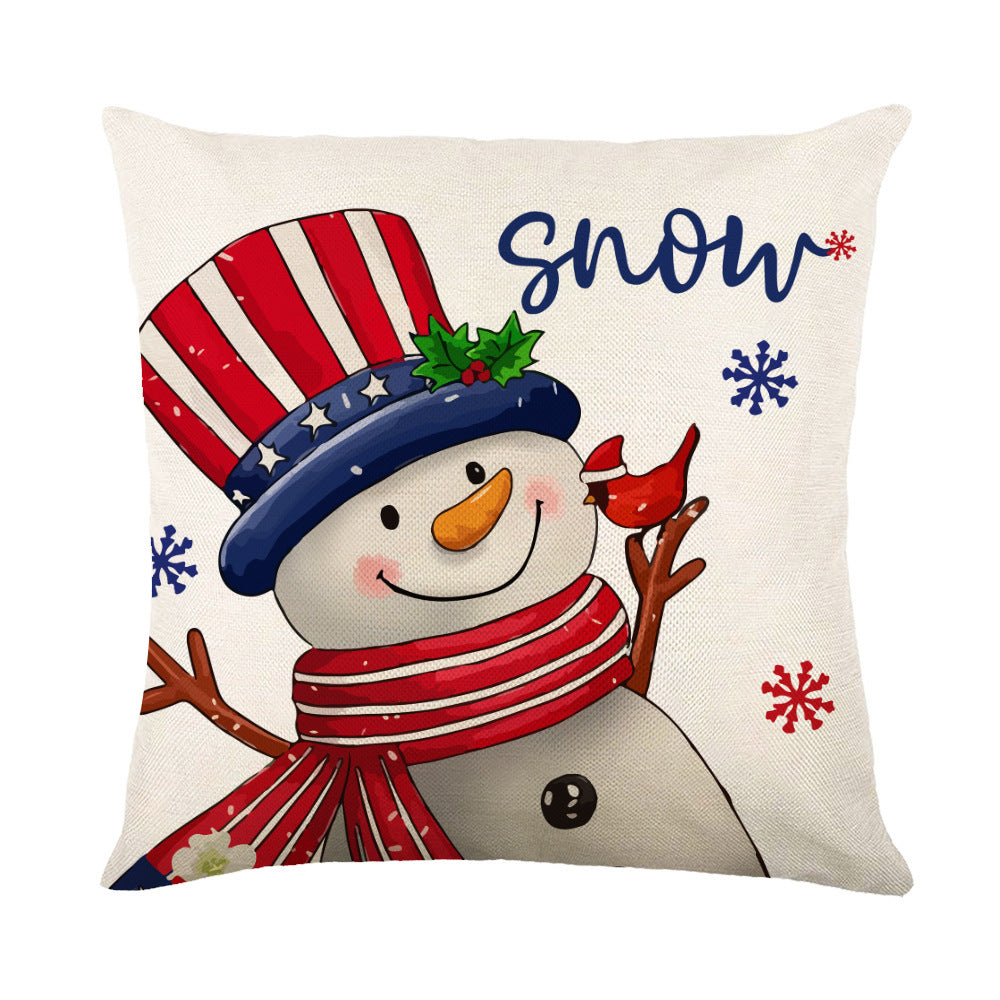 Snowflake Print Christmas Pillow Cover, 45 x 45 cm (photo 20)