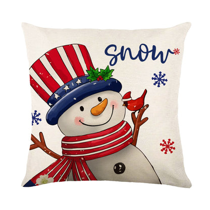 Snowflake Print Christmas Pillow Cover, 45 x 45 cm (photo 20)