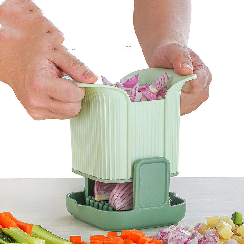 Hand-Press Vegetable Chopper and Dicer for Onions and Potatoes