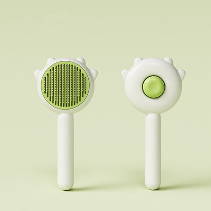 Self-Cleaning Slicker Brush for Cats and Dogs – Green