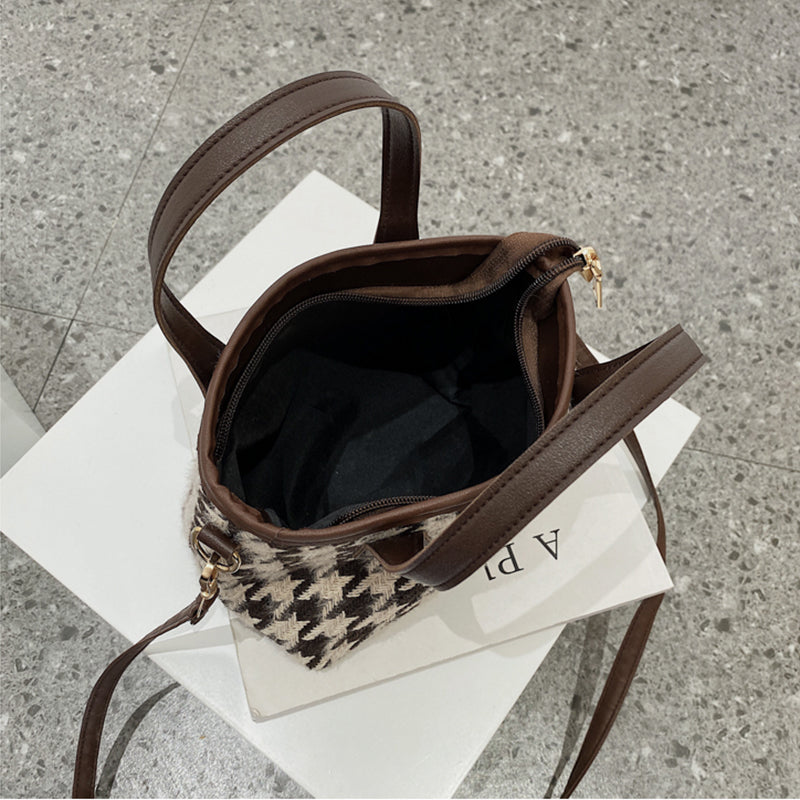 Houndstooth and Plaid Mini Shoulder Bag (photo 6)