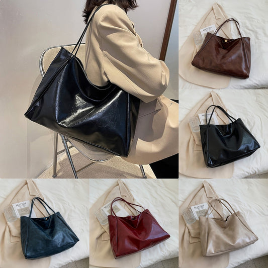 Women's Vintage PU Leather Tote Shoulder Bag