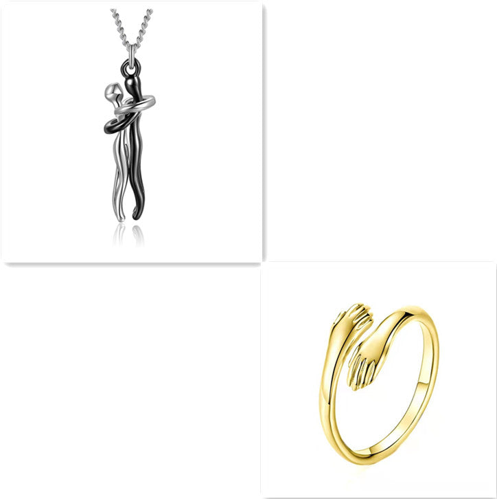 Hugging Figures Pendant Necklace (photo 18)