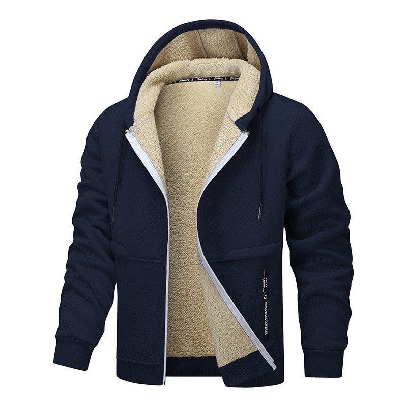 Men's Sherpa-Lined Zip-Up Hooded Jacket (photo 5)