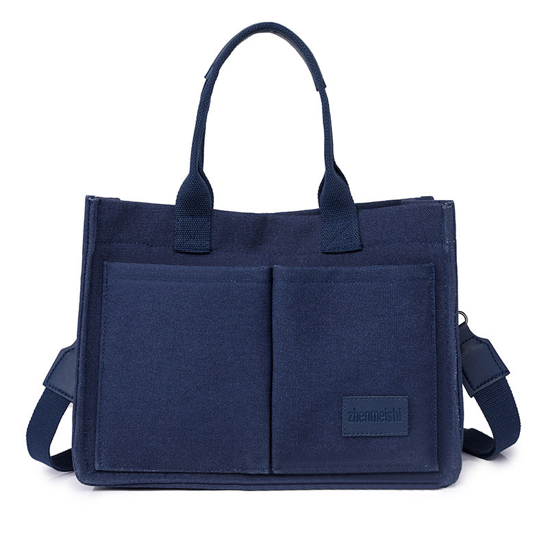 Multi-Pocket Canvas Tote and Shoulder Bag (photo 17)