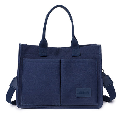 Multi-Pocket Canvas Tote and Shoulder Bag (photo 17)