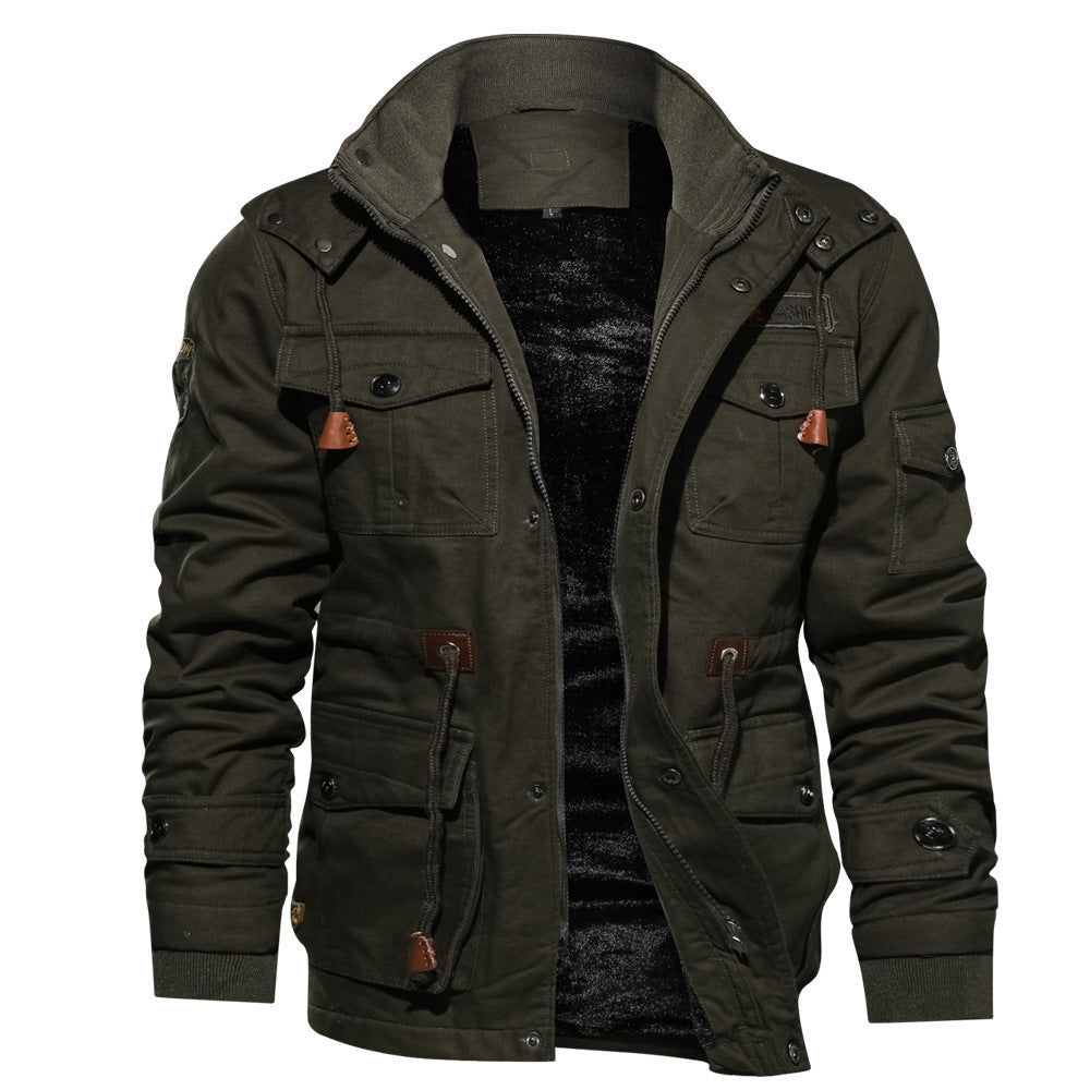Men's Cargo Winter Jacket with Detachable Hood (photo 7)