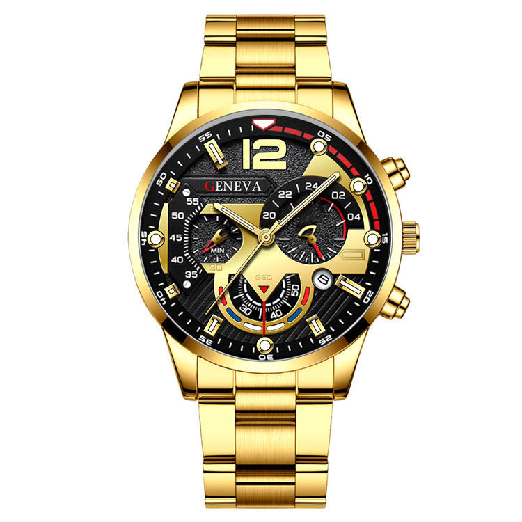 Men's Steel Strap Quartz Watch and Bracelet Set (photo 18)