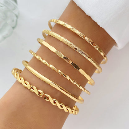 6-Piece Gold-Tone Chain Bracelet Set