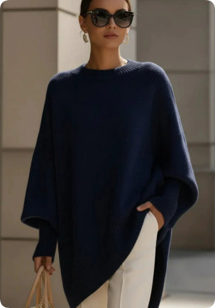 Women's Thick Knit Crewneck Pullover Sweater, Loose Fit (photo 7)