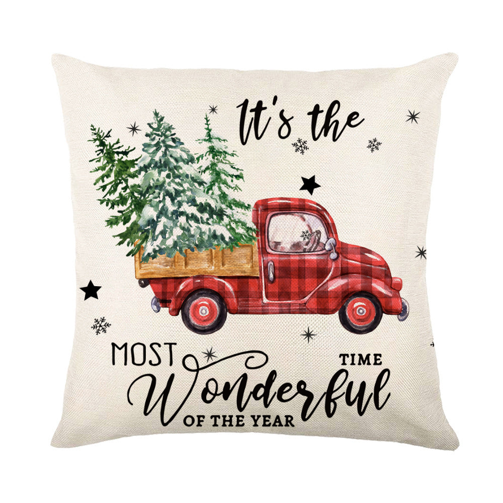Snowflake Print Christmas Pillow Cover, 45 x 45 cm (photo 10)