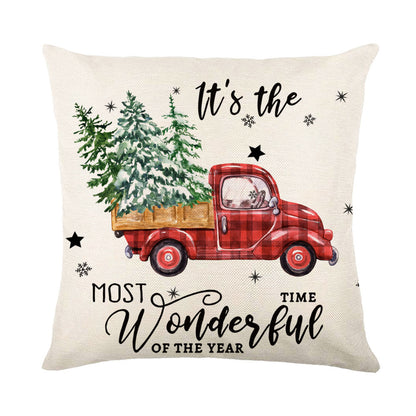 Snowflake Print Christmas Pillow Cover, 45 x 45 cm (photo 10)