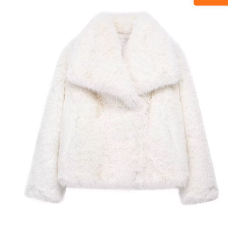 Women's Fluffy Plush Lapel Coat (photo 16)