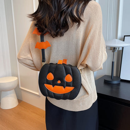 Pumpkin and Bat Crossbody Bag (photo 4)
